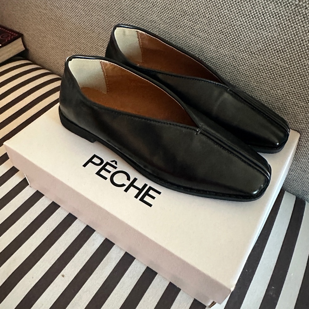 Lemaire Black Leather Flats